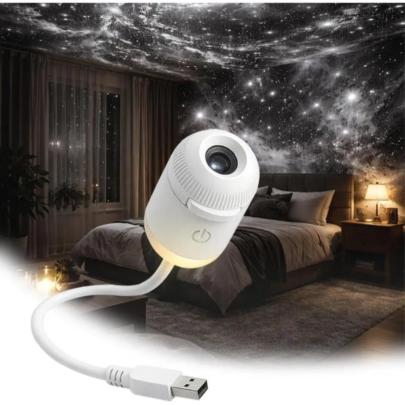Lámpara de Proyección Nocturna - Cielo Estrellado USB