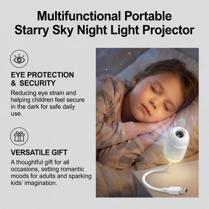 Lámpara de Proyección Nocturna - Cielo Estrellado USB